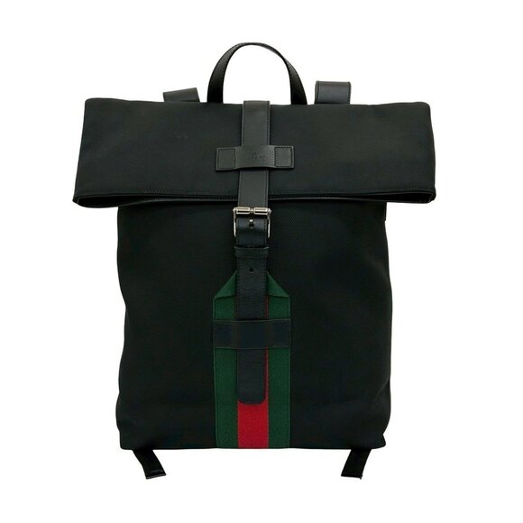 GUCCI Authentic Black Leather Backpack - Picture 1 of 9